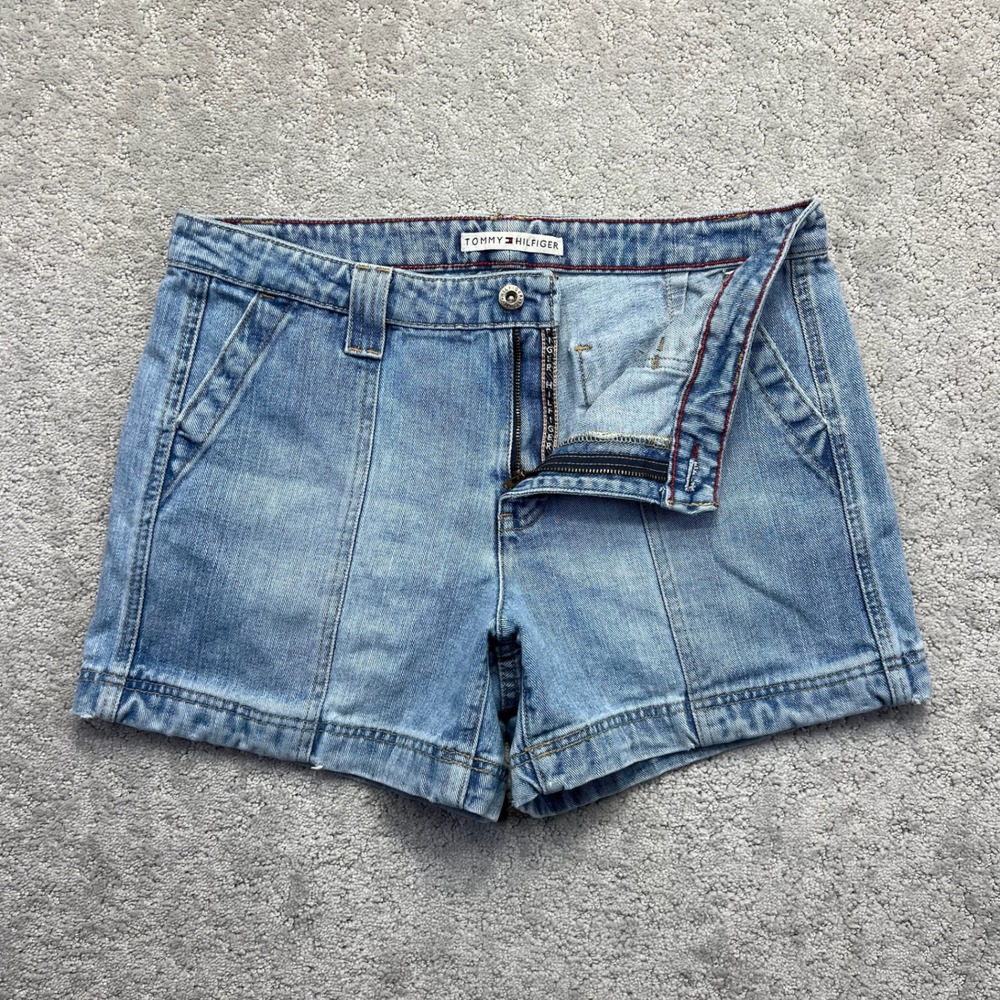 VINTAGE Y2K Tommy Hilfiger Denim Shorts Womens 33 Blue Light Wash Denim Jorts